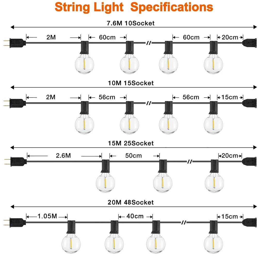 G40 Globe Outdoor String Lights
