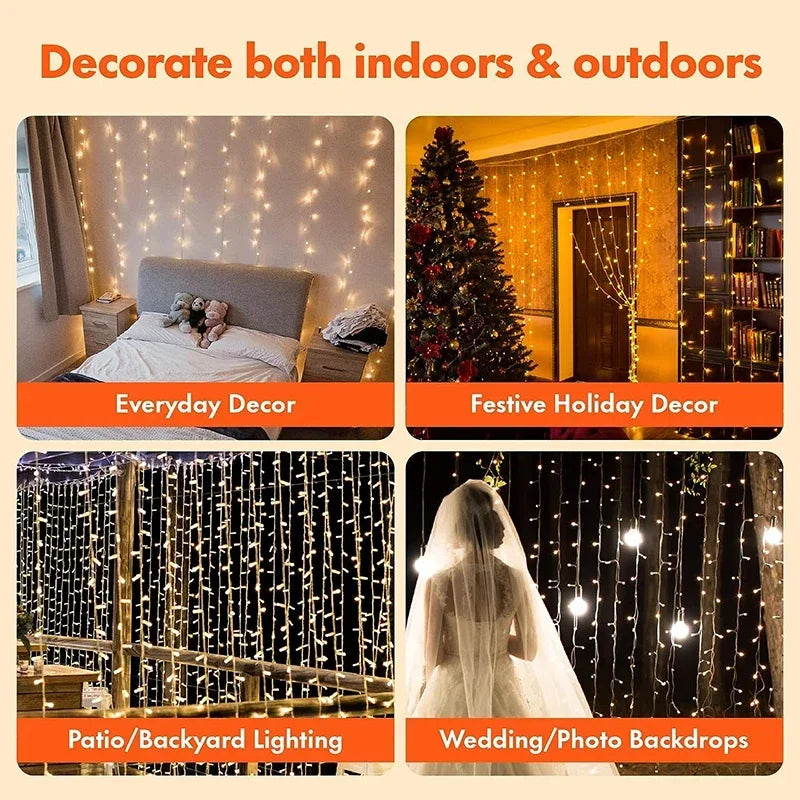 LED Curtain Fairy String Lights