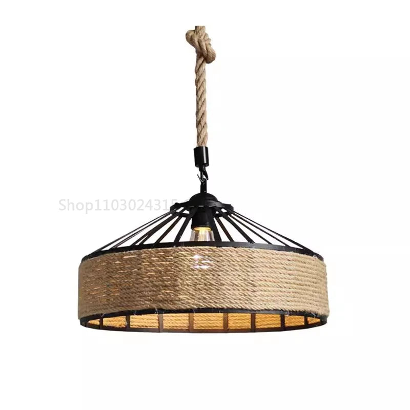 Hemp Rope Pendant Chandelier Lamp