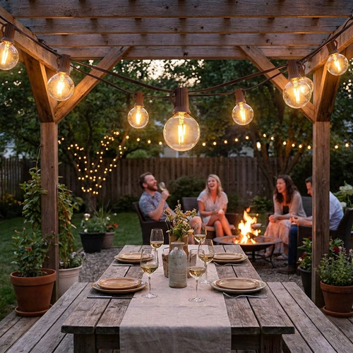 GANRILAND Outdoor Garland String Lights lifestyle